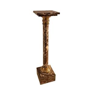 Red Griotte Marble Column - Late 19th Century