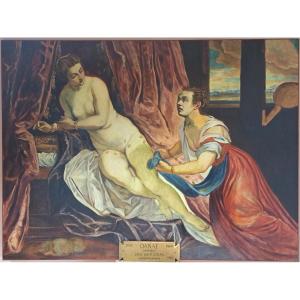Danae And The Golden Rain - After Tintoretto - By Pierre Robert Lucas