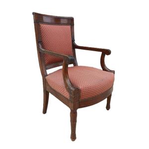 Empire Period Office Armchair - Stamped Jean-pierre Louis - Early 19th Century