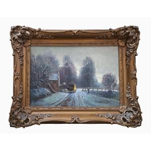 Impressionist Winter Landscape At La Diligence - Fred Wagner