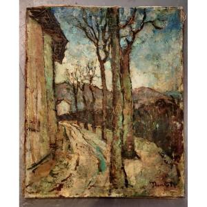 A Village By Maurice Montet (1905-1997) Oil On Canvas