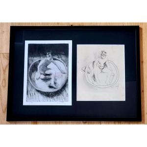Jacques Villon - La Toilette De Minne N°1, 1907 - Original Drawing And Signed And Numbered Etching