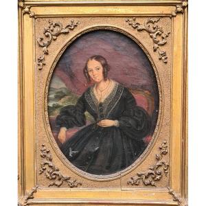 Henry Scheffer Portrait Of Young Woman