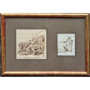 Paul Delaroche Caricature Halévy And Revolutionary Scene 