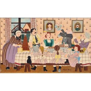 Baptismal Meal Naive Painting Michel Cordi