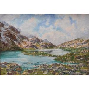 Edouard Brun Mountain Painter Lac Du Riffel