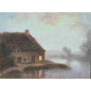 Rene Billotte Pastel Night Landscape 