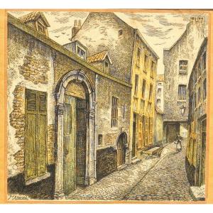 View Of A Belgian City By Fernand Xhardez