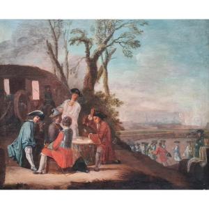 A Card Game Between Soldiers, A Siege Scene During The Reign Of Louis XV