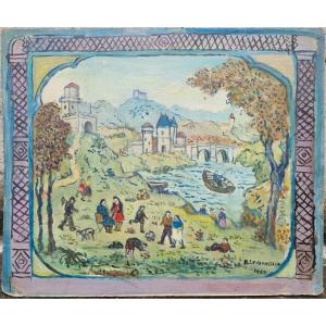 Sunday By The Water By Henri Levavasseur 