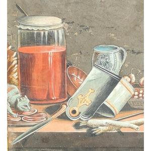 Flying Cat In A Kitchen