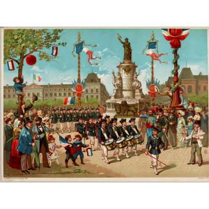 XIX Th Cf Musėe Carnavalet Lithographie To The Glory Of The French Republic Circa 1883