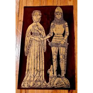 Large Litho Poster Sir Edward & Lady Elyne Cerne, 1393 And 1418 Medieval Art 