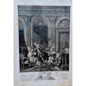 The Sweet Letter Circa 18th Century Original Engraving On Verge Paper Nicolas Lavreince The Sweet Ticket Stokcholm Monsieur Menage De Pressigny Fermier General
