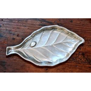 Soldes 90e -> 70e  Argent Massif Feuille Avec Grain De Café Vide 