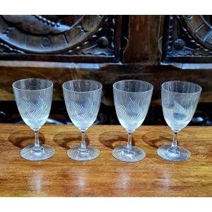 Series 4 Crystal Glasses XIX Eme Saint Louis Or Baccarat