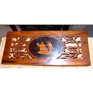 Sorrente Italie Plaque Décorative Marquetée XIX Eme Enfants Jouants A La Diligence 19 éme XIXe 