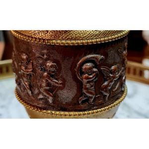 Auguste-maximilien Delafontaine (1813-1892), Vase The Children Of Bacchus Nineteenth