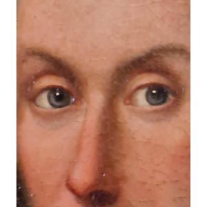 Important Oil On Canvas Portrait Oval Medallion Aristocrat, Framed XVIII Eme Century