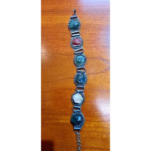 Silver Bracelet Minerals Ancient Berber North African Orientalist Oriental