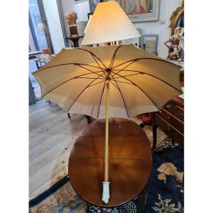 Rare Parapluie XIXe Pommeau Chinoisant Japonisant