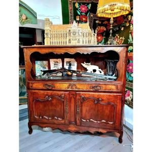 Buffet Display Louis XV Period Cherry Wood Marquetry Carved XVIIIe  Marine Anchor 18e 