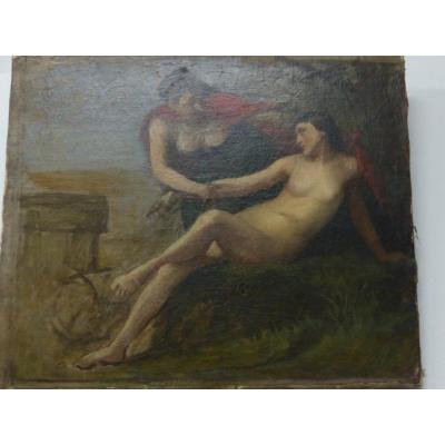Painting Circa Late 18th Century Early 19th Century Nude Literary Mythology Oil On Canvas