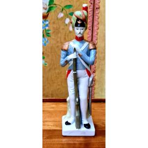 Polychrome Porcelain Biscuit Grenadier Of The Imperial Guard Napoleon 1 Er