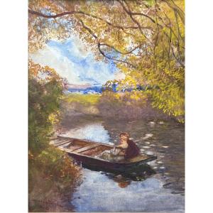 Gaston La Touche - The Boat - Watercolor And Gouache On Paper