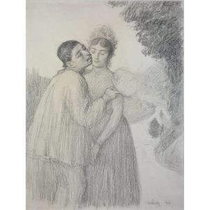Charles Léandre - The Lovers - Drawing