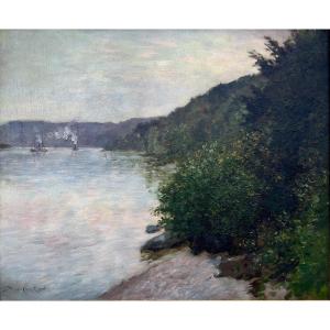 Maurice Courant - Steamers In The Seine Valley