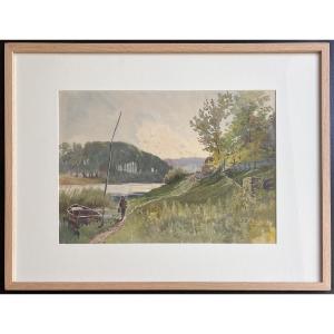 Louis Trinquier - The Seine At Port-marly - Watercolor