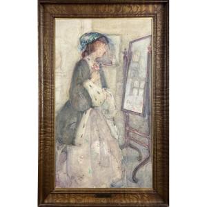 Julia H. Creamer - La Toque De Plume (the Feather Hat) - Watercolor