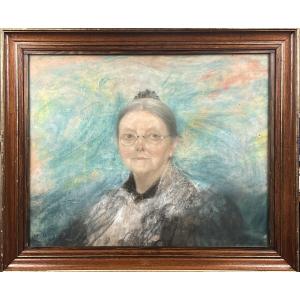 Lucien Levy-dhurmer - Presumed Portrait Of The Artist's Grandmother - Pastel