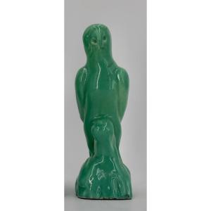 Edmond Lachenal – Glazed Ceramic Parakeet