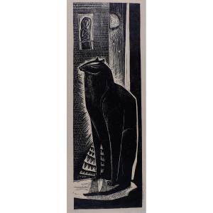André Toussaint (1923-2006). Woodcut. "cat" No. 5/6 1960. Cat.