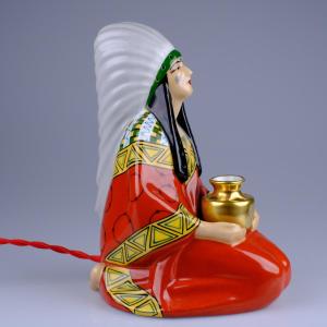 Indian Porcelain Incense Burner. Art Deco. 1930. Henri Delcourt. Boulogne-sur-mer.