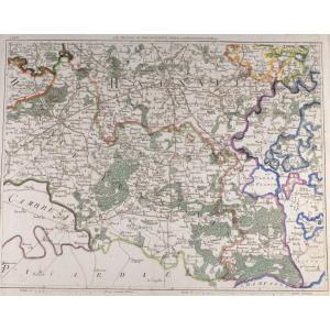 J-b De Bouge (1757-1833) & Jeanne Maillart (xviii Th). Map Of Mons, Chimay,valencienne,conde