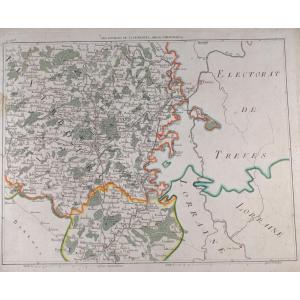 J-b De Bouge (1757-1833) & Jeanne Maillart (xviii Th). Map Of Luxembourg, Arlon,thionville...