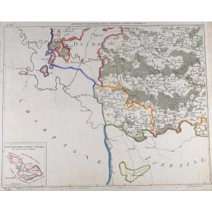 J-b De Bouge (1757-1833) & Jeanne Maillart (xviii Th). Map Of Neufchateau, Virton, Longwy,.