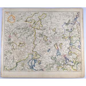 J-b De Bouge (1757-1833) & Jeanne Maillart (xviii Th). Map Of Louvain,tirlemont,diest,liege,