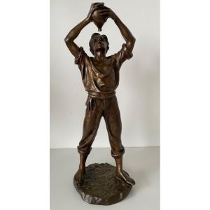Gourd Drinker, Bronze Signed Bofill