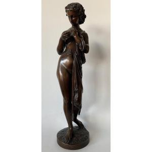 Bronze Sculpture Representing A Half-draped Woman