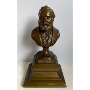 Bronze Subject Representing The Bust Of Gambetta