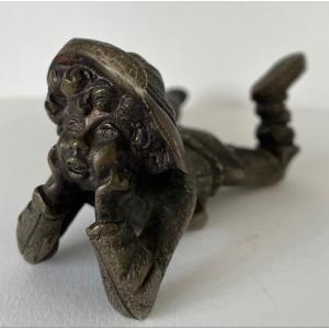 Bronze Subject Representing A Young Boy 