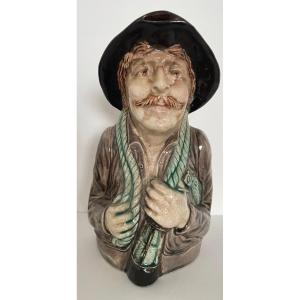 Pitcher From The Onnaing Earthenware Factory Representing The Miner