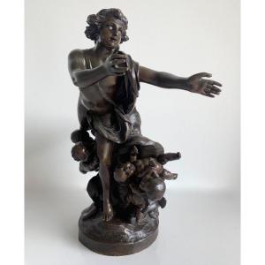 Bronze Sculpture Depicting Cupid Surrounded By Putti