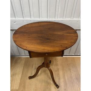 Walnut Pedestal Table That Transforms Into A Small Dressing Table 