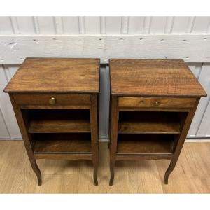Pair Of Walnut Bedside Tables