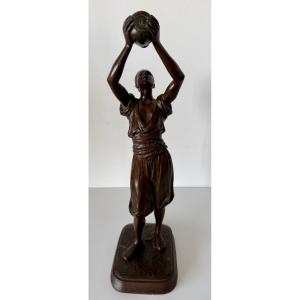 The Tunisian Water Drinker, A Bronze Sculpture By Debut